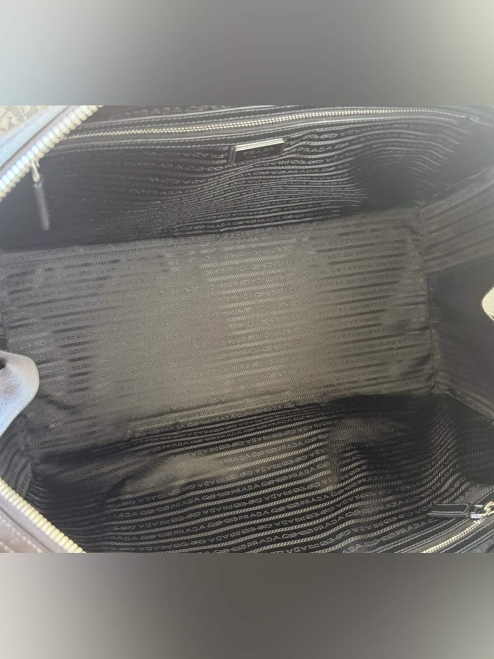 Prada Brown Saffiano Leather Duffle Bag - Picture 3 of 8